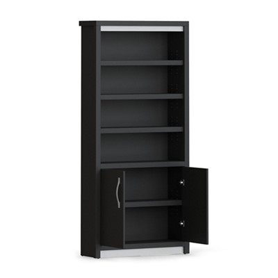 Metropolitan Six Shelf Bookcase with Doors - 78